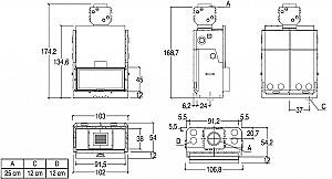 Focar semineu Piazzetta ME 90