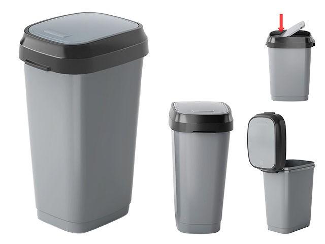 Cos de gunoi KIS cu capac batant 50l gri