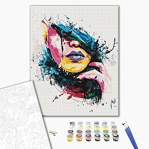 Tablou pe numere BrushMe Fată în culori 40×50 cm (fără cutie)