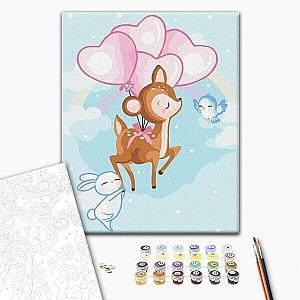 Tablou pe numere BrushMe Prietenii micului cerb 30×40 сm (fără cutie)