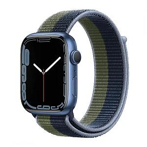 Ceas inteligent Apple Watch Series 7 45mm Abyss Blue/Moss Green Sport Band (MKNR3)