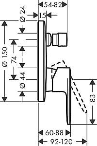 Baterie cada Hansgrohe Vernis Blend negru-mat