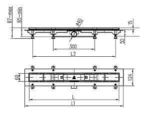 Rigola de dus Chudej Basic Mat 750x60mm