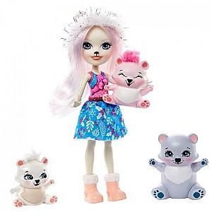 Papusa Enchantimals Familia ursoaicei albe Pristine