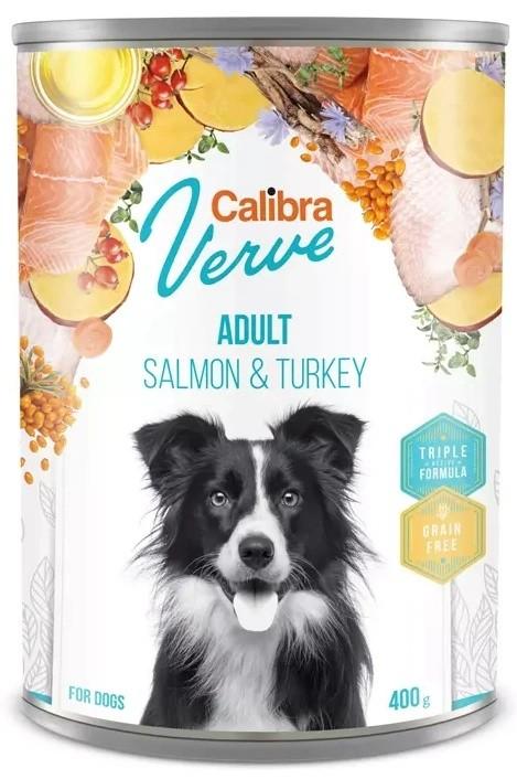 Hrana umeda pentru caini Calibra Verve Adult Salmon&Turkey 400g
