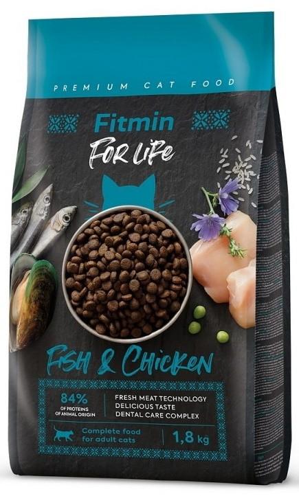 Hrana uscata pentru pisici Fitmin For Life Adult Fish&Chicken 1.8kg