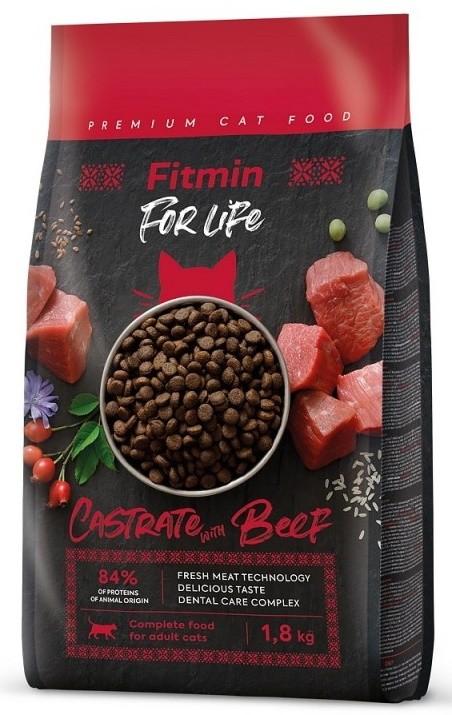 Hrana uscata pentru pisici Fitmin For Life Castrate Beef 1.8kg