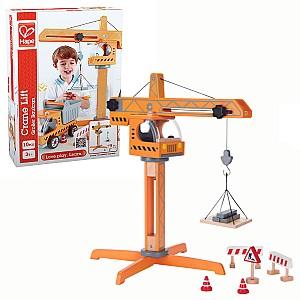 Tehnica speciala Hape Macara din lemn cu accesorii