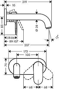 Baterie pentru lavoar Hansgrohe Vernis Blend (71576670)