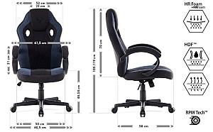 Fotoliu gaming SENSE7 Prism Fabric Black and Blue