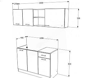 Set mobila bucatarie Haaus L 1.8m White/Anthracite