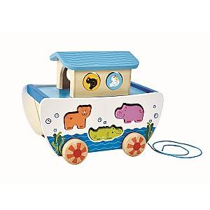 Jucarie interactiva Hape de tras, cu șiret “Arca lui Noe”