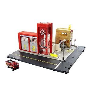 Jucarie interactiva Hot Wheels Stație de pompieri Matchbox