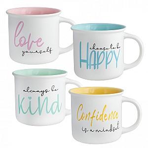 Set pentru ceai si cafea Casa Masa CULORI PASTELATE 370 ml (6 buc)