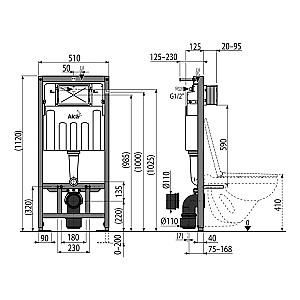 Instalatie wc incastrat cu cadru Alcaplast Sadromodul AM101/1120 (83416)