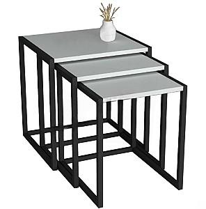 Masuta de cafea, reviste Fabulous Metal Nesting White/Black