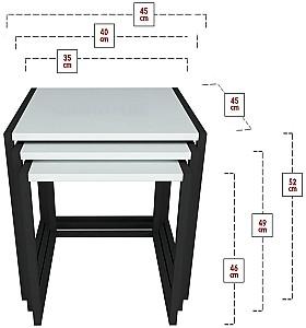 Masuta de cafea, reviste Fabulous Metal Nesting White/Black