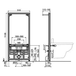 Instalatie wc incastrat cu cadru Alcaplast A105/1120 (87855)