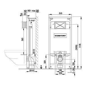 Instalatie wc incastrat cu cadru Alcaplast KOMFORT C201 (87983)