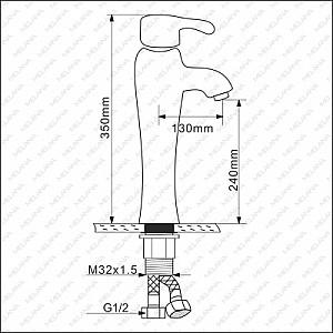 Baterie pentru lavoar Melana MLN-F-001CBK-M Black Mat