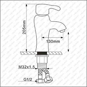 Baterie pentru lavoar Melana F-002-M White Mat