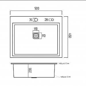 Chiuveta de bucatarie PLATINUM HSB 3.0/1.0 mm 50x45/230