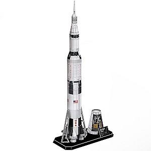 Puzzle CubicFun Racheta Apollo Saturn V