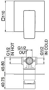 Baterie pentru bideu Fiore DARK 140 CR7507