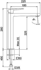 Baterie pentru lavoar Fiore DARK 140 CR4417