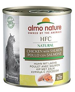 Hrana umeda pentru pisici Almo Nature HFC Can Natural Chicken and Salmon 280g