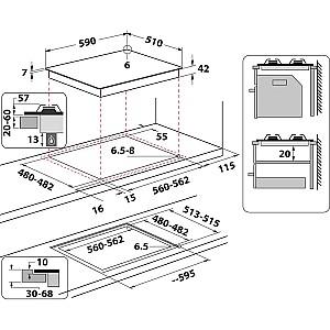 Plita pe gaz incorporabila Whirlpool GOR 625/NB1