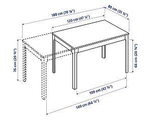 Set de masa si scaune IKEA Ekedalen/Bergmund Gunnared gray 120/180 cm
