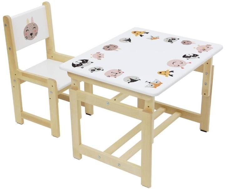 Masă de scris pentru copii Polini Kids Eco 400 SM White/Natural