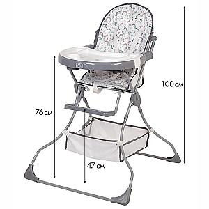 Scaun de masa simplu Polini Kids 252 Unicorn Curcubeu Gray