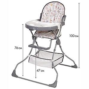 Scaun de masa simplu Polini Kids 252 Unicorn Hello Baby Gray