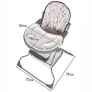 Scaun de masa simplu Polini Kids 252 Unicorn Hello Baby Gray