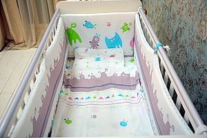 Lenjerie de pat Polini Kids Monsters 7 unități