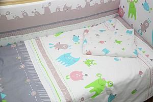 Lenjerie de pat Polini Kids Monsters 7 unități