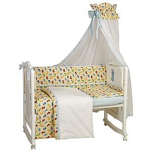 Lenjerie de pat Polini Kids Dogs 7 unităti Turquoise