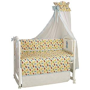 Lenjerie de pat Polini Kids Dogs 7 unităti Turquoise