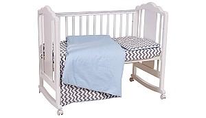 Lenjerie de pat Polini Kids ZigZag 3 unități Grey-Blue