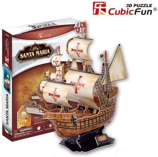 Puzzle CubicFun Corabia lui Columb Santa Maria