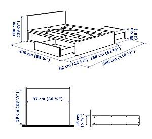 Pat IKEA Malm Lonset black-brown140x200 cm