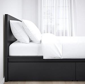 Pat IKEA Malm Black Brown Lonset 160×200 cm ( 4 cutii depozitare )