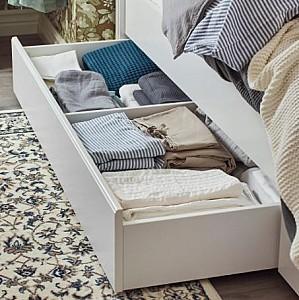 Pat IKEA Songesand White Lonset, 160×200 cm (4 cutii depozitare)