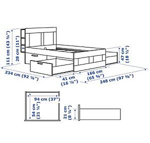 Pat IKEA Brimnes White Lonset 160×200 cm