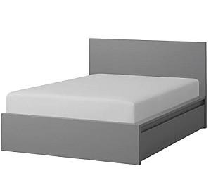 Pat IKEA Malm Gray Lonset, 140×200 cm (4 cutii depozitare)