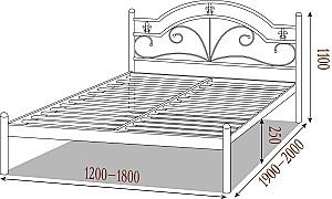 Pat Metall-Design Diana 120x200 (picioare metall) Alb