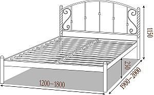 Pat Metall-Design Charlotte 140x200 Alb