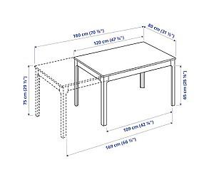 Set de masa si scaune IKEA Ekedalen/ Ekedalen Dark Brown Orrsta -gray (4 scaune)